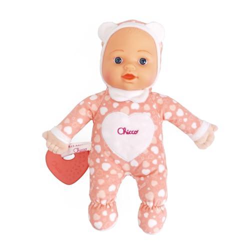Chicco Gioco La Mia Prima Bambola, dolce bambola con cuoricini, con morbido cuore Massaggiagengive per la Dentizione, soffice e leggera, Lavabile in Lavatrice, 0 mesi+