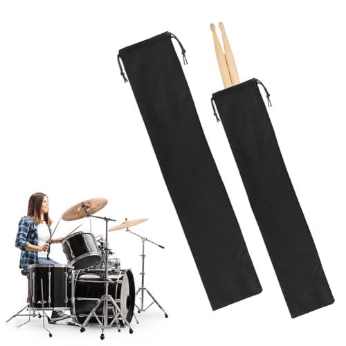 Drum Sticks Borsa,Drumstick Borsa,Drum Stick Bag,Bacchette Per Batteria Borsa,Borsa per Bacchette,Tamburo Bastoni Borsa,Borsa per Accessori Strumento Musicale Percussion,2 Pezzi,Nero