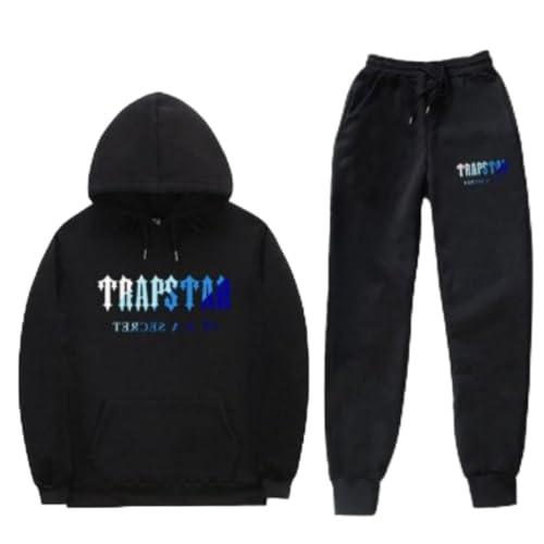 Generico NOFS Tracksuit Uomo Tuta Sportiva,Hip Hop Fleece Tracksuit TUTA Uomo,Lettere Stampa Tuta Sportiva Felpe con Cappuccio Larghe e Pantaloni in 2 Pezzi Tuta per Il Tempo Libero Streetwear