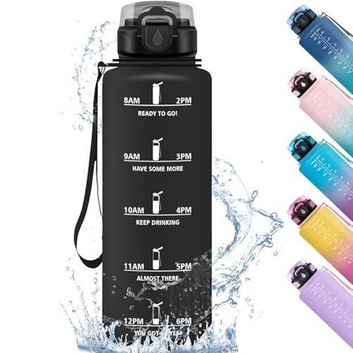 HoneyHolly Borraccia 1,5 Litri, Sportiva Prova di Perdite, Borraccia Motivazionale, Bottiglia Sportiva Tempo, con Filtro, Bottiglia Palestra per Fitness, Ciclismo, Scuola, Ufficio