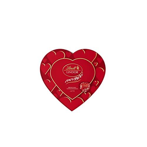 Lindt & Sprüngli San Valentino Scatola Regalo Cioccolatini Lindor a Forma di Cuore al Cioccolato al Latte, 96g