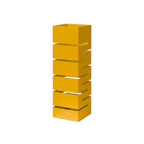 Baroni Home Portaombrelli Design Moderno Porta Ombrelli in Metallo Geometrico con 2 Gancini e Vaschetta Scolapioggia Rimovibile 15,5X15,5X49 cm