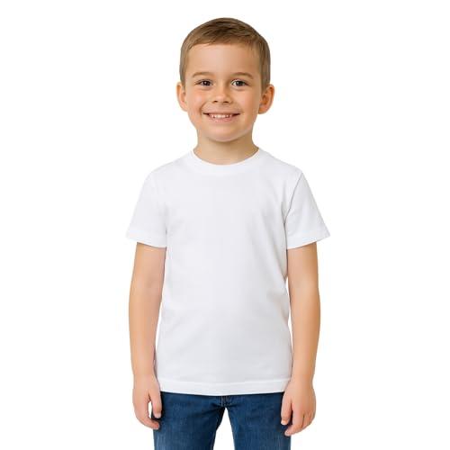 Intimitaly Set di 2 Magliette Intime per Bambini, 100% Cotone Caldo, Anallergiche, Traspiranti, Unisex, 3-12 Anni (IT, età, 10 Anni, 12 Anni, Regular, 2 Bianche Bimbo)