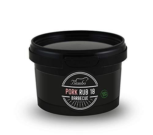 𝐁𝐄𝐌𝐁𝐎 𝐁𝐁𝐐 𝐏𝐎𝐑𝐊 𝐑𝐔𝐁 𝟐𝟐𝟎 𝐠 - BBQ RUB CARNE MAIALE - Miscela di Spezie per Pulled Pork e Ribs - Rub Costine - Marinatura a secco Dry Rub - Made in Italy