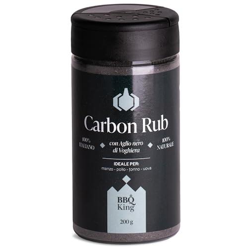 BBQ KING - Carbon Rub Confezione da 200 Gr, Dry Rub Bbq per Manzo Ideale per Barbecue e Grill, Set Spezie Cucina 100% Made in Italy, Miscela di Spezie per Carni quali Manzo, Agnello e Pollo