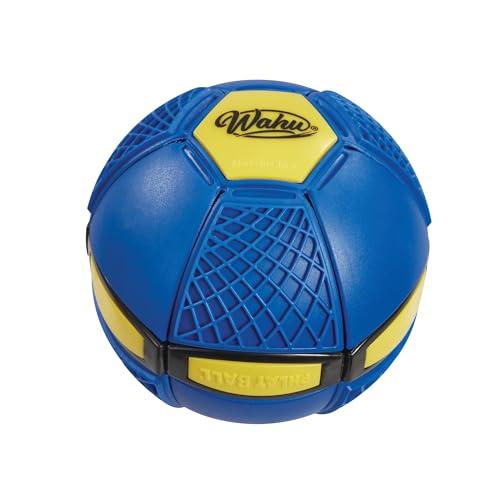Wahu - PHLAT BALL Junior Blu - Mini Frisbee Volante Trasformabile in Pallone - Giochi da Giardino per Bambini dai 5 Anni - Palla Innovativa 10,2cm, Frisbee 15,2cm - Giochi da Esterno - 2+ Giocatori