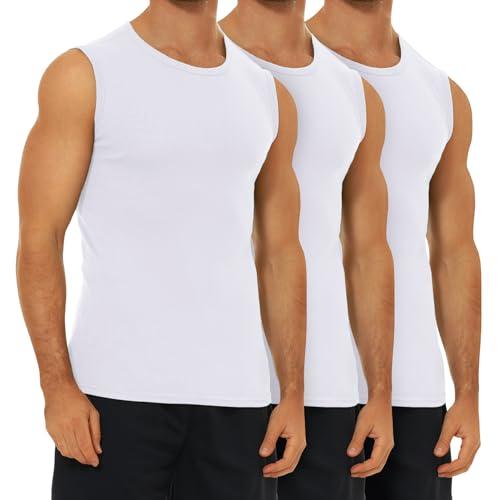 FALARY Canottiera Uomo Pacco da 3 Bianco Canottiere 100% Cotone Sportiva Estivo M