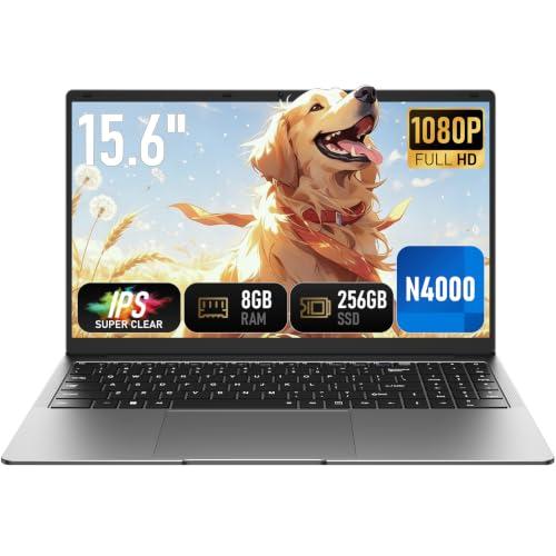 Vowmoon PC Portatile 15,6 Pollici,FHD 1920×1080,Computer Portatile Processore Celeron N4000, Notebook 8GB RAM 256GB SSD, Win 11, Apertura Schermo 180°, WiFi 5, Bluetooth 4.2, Porte USB 3.0,Mini HDMI