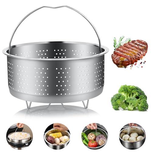 Cestello Cottura a Vapore Inox, Multifunzione a Vapore Cesto, Cestello per Cottura a Vapore Inserto per Cottura a Vapore Cestello Cottura Vapore Inserto Vapore Forato per Verdure Vapore Uova (17.5)