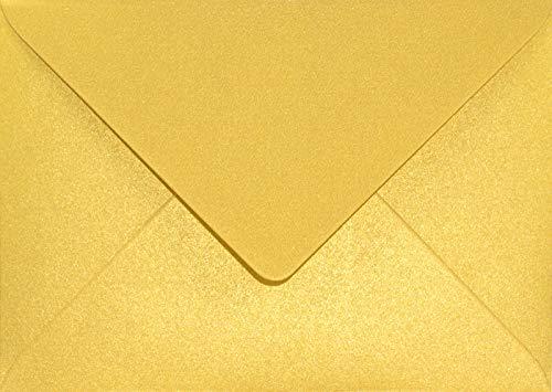 Netuno 25 buste per lettere oro perlato formato B6 125x 175 mm 120g Aster Metallic Cherish buste colorate perlate oro madreperla per biglietti matrimoni inviti nozze feste compleanno Natale