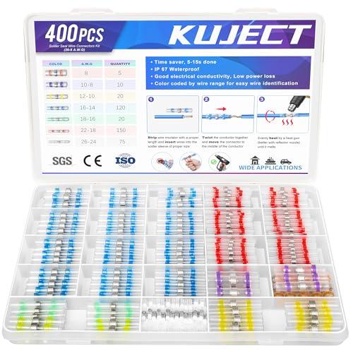 Kuject 400 connettori per saldatura a saldare, 26-8 AWG, connettore termorestringente per saldatura, impermeabile, isolato e isolato per cavi elettrici, per veicoli marini e camion