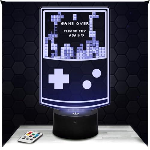Lampephoto.fr Lampada da comodino, Luce notturna tattile videogioco - Lampada illusione 3D LED, idea regalo di Natale per ragazzi e ragazze Lampada da notte per bambini o adulti TOP