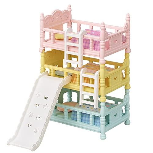 Sylvanian Families - Letto a Castello Triplo Colorato – Mobili Modulari con Scaletta e Scivolo per Bebè – Modello 5741