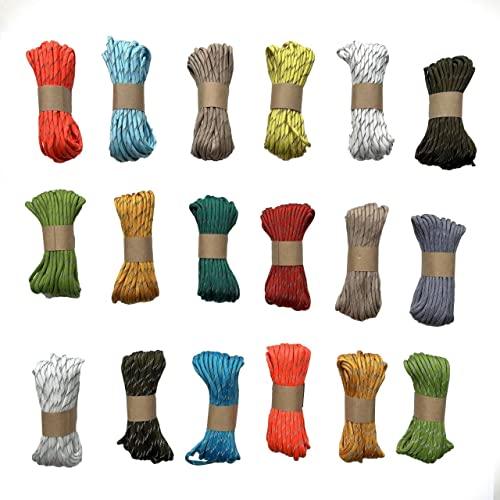 EdcX 4 mm Reflective Paracord 550 (15, 30, 50 m) – Resistente allo Strappo, Realizzato in 100% Nylon, 4 mm Tipo III, con 7 Fili, in Molti Colori