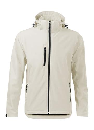 CHEMAGLIETTE! Giacca Da Lavoro Softshell, 96% Poliestere, 4% Elastan, Sport Outdoor, Con Tasche, Off White, M