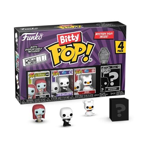 Funko Bitty Pop! The Nightmare Before Christmas - Sally 4PK - Sally, Jack Skellington, Zero E una Mini Figura Misteriosa a Sorpresa - 0.9 Inch (2.2 Cm) da Collezione - Idea Regalo Fans