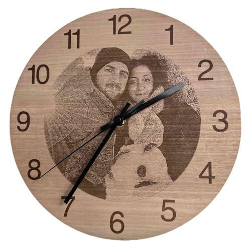 Orologio da parete personalizzato in legno, foto su legno, idea regalo personalizzato, Orologio da muro moderno, decorazioni per la casa, foto personalizzata, gadget aziendali