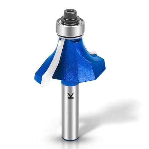 NICAVKIT - Fresa per arrotondamento con gambo da 8 mm, diametro 12 mm, in metallo duro, fresa circolare, bit per fresa, fresa per legno, fresa per bordi per la lavorazione del legno