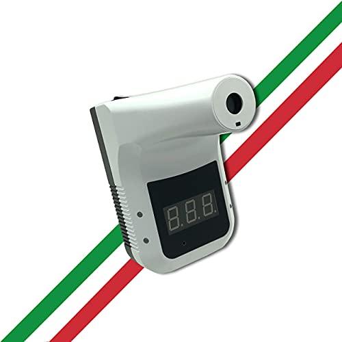 K3 TERMOMETRO DA MURO TERMOSCANNER DA PARETE AUTOMATICO CONTROLLO TEMPERATURA INGRESSI INGRESSO INFRAROSSI CON ALLARME SONORO MISURAZIONE FEBBRE ENTRATA NEGOZIO SUPERMERCATO GARANZIA ITALIA SIMPLETEK