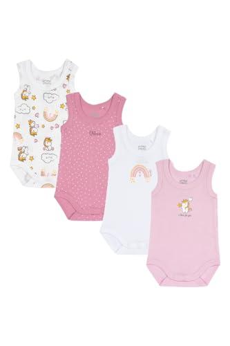 Chicco, Body Neonato e Neonata, Set di 4 Body Senza Maniche, in 100% Cotone, con Comoda Apertura, Abbigliamento Neonato 0-3 Mesi, Idee Regalo Nascita