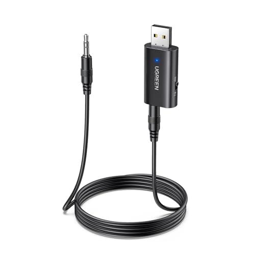 UGREEN Adattatore Jack 3,5mm Bluetooth 5.4 2-IN-1 Trasmettitore Ricevitore con Cavo Audio Aux per TV PC Amplificatore Auto Telefono Altoparlanti Cuffie