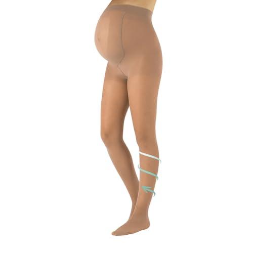 CALZITALY Collant Premaman Riposanti a Compressione Media per Gravidanza, Nero, Naturale, Powder, 20 Den, Made in Italy (L, Powder)