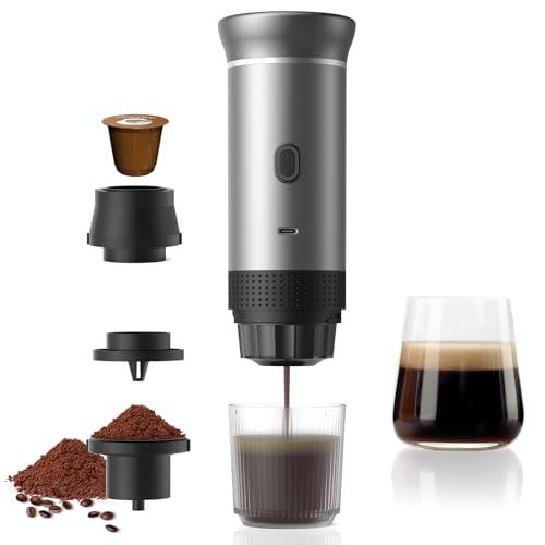 Vunzo Macina Caffe' Elettrico Portatile Macchina caffè capsule auto-riscaldamento con USB-C, Macchina Da Caffè Portatile Capsule, Caffettiera Portatile, Caffettiera da Viaggio Per il Campeggio