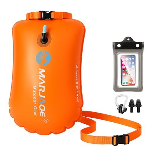 2 in 1 Boa Nuoto e Sacca Impermeabile, 20L Boa Nuoto Acque Libere, Boa Gonfiabile con Custodia Impermeabile per Cellulare, Clip per Naso e Tappi per Orecchie, per Kayak, Triathlon, Surf e Snorkeling
