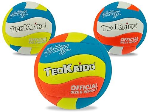 TeoKaido Pallone Beach Volley taglia 5, Palla Pallavolo da Spiaggia PVC Impermeabile, Pallone Volley Leggero 280g, Colore scelto Casualmente, Alta Visibilità, Palla Beach Volley Morbida