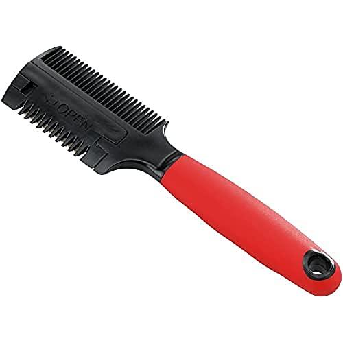 Ferplast Pettine con Rasoio per Cani Lama Integrata, Doppia Funzione, Denti in Plastica in due Misure, Manico Antiscivolo