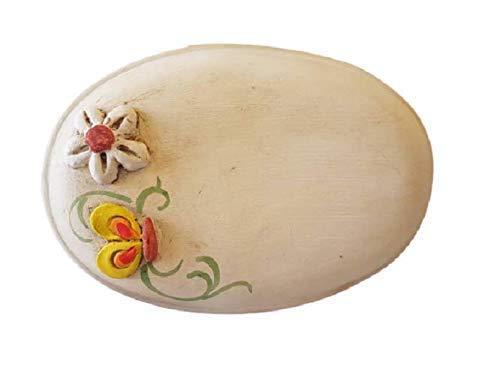 Targa per Porta Personalizzabile in Ceramica - Targa Porta Ingresso Casa - Azienda - Albergo - Ufficio - Regalo per Casa nuova - Le Ceramiche del Re (Fiori e Farfalle)