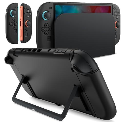 JETech Custodia Sottile Dockable per Nintendo Switch 2 (2025) 7,9 Pollici, Cover Presa Morbida in TPU per Joy-Con Staccabili, Guscio Posteriore in PC Portatile Opaca, Antigraffio (Nero)