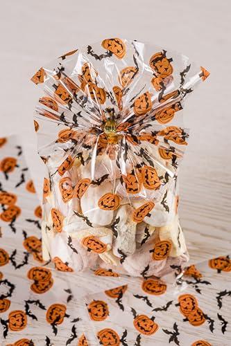 Italpak Sacchetti Trasparenti per Caramelle Halloween, Bustine Cellofan Alimenti, 50 pz (9x12,5 cm) – Ideali per Dolcetti, Regali e Feste