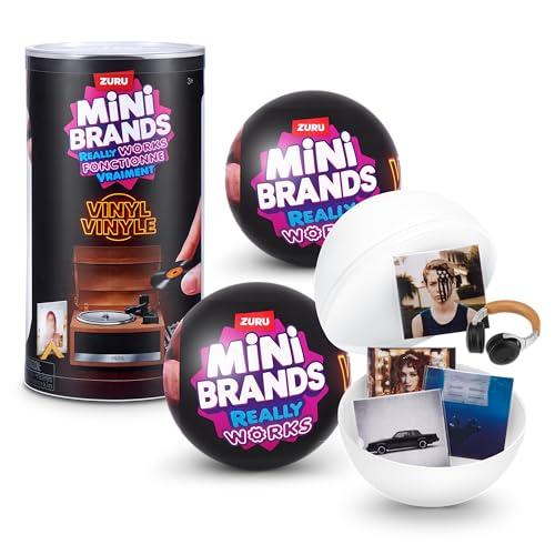 Mini Brands Really Works Capsule Mini Vinili di ZURU – Serie 1 (Confezione da 2) – Ogni capsula: 4 mini dischi vinile riproducibili + 1 accessorio sorpresa (8 vinili & 2 accessori) – Capsula Mistero