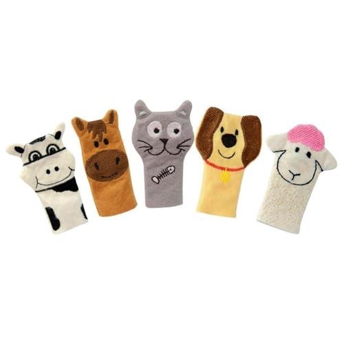 Confezione da 5 marionette a dita in feltro della fattoria - Dai 6 mesi - In feltro colorato - Per neonati e bambini piccoli - Stimolazione precoce, motricità manuale e immaginazione