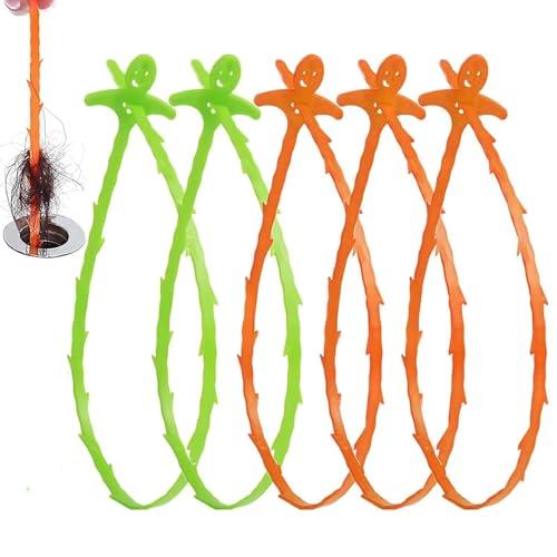Forlivese 5 Pack 20 Pollici Spirale di pulizia dello scarico, bastoncini teneri di pulizia dello scarico, spirale riutilizzabile di pulizia del tubo