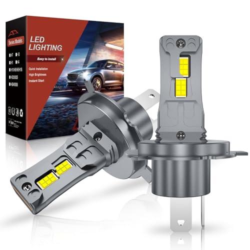 AUXIRACER H4 LED, 6500K Bianco Freddo 30000LM luminosità 500%, H4 LED Lampadine Plug and Play,1:1 Mini Dimensioni, per Abbaglianti/Anabbagliante/Fendinebbia, 2Pezzi