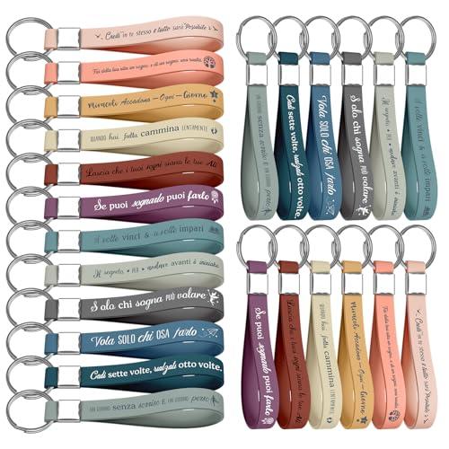 Xingch Portachiavi motivazionale, regalo di ringraziamento, portachiavi in ​​silicone, può essere utilizzato per incoraggiare dipendenti, colleghi, adolescenti, insegnanti, colorato (24)