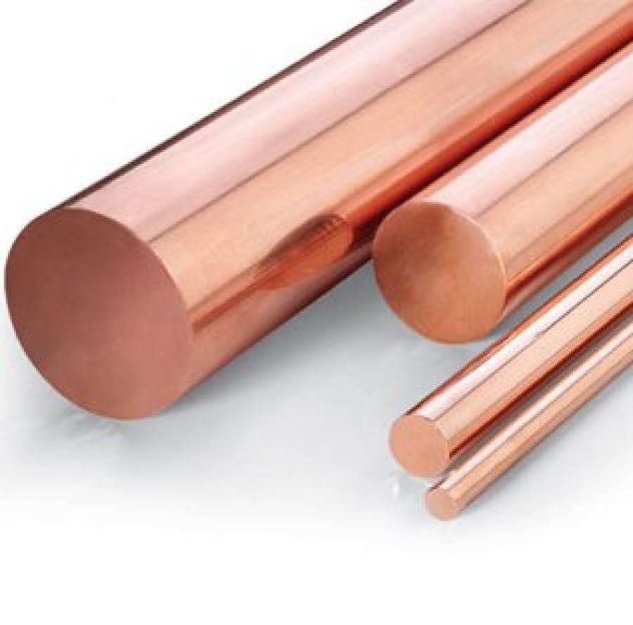 Barra Tonda Piena in Rame Elettrolitico Da 3 a 70 mm in Diverse Lunghezze (Ø 5 mm lunga 1 Metro)