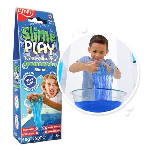 ZIMPLI - Slime Play Blu, Trasforma magicamente l'acqua in slime colorato e appiccicoso, Giocattolo per attività e sviluppo precoce per bambini, Regalo educativo per ragazzi e ragazze