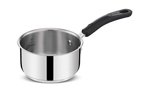 Lagostina Pratica Casseruola in Acciaio 18/10 con Manico Lungo in Silicone, Pentola per Induzione, Gas e Forno fino a 210°, 16 cm