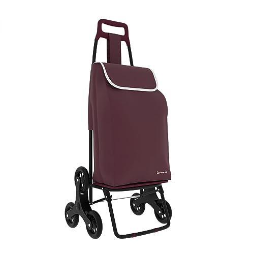 Leonardo - trolley per la spesa , carrello per la spesa con Tre Ruote Girevoli Saliscale , Trolley Portaspesa con chiusura a strappo , borsa Rimovibile.