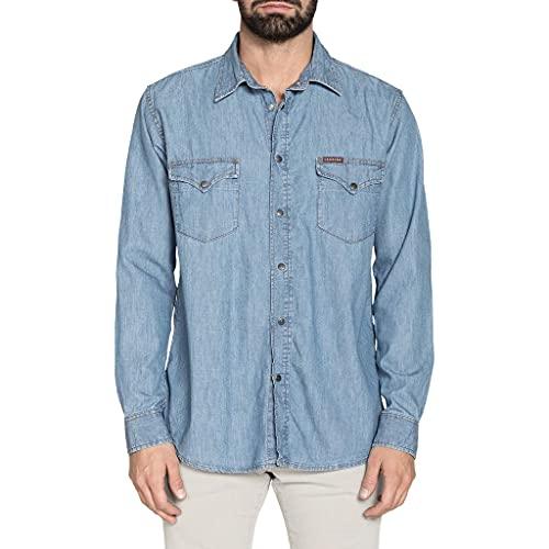 Carrera Jeans Camicia Uomo 7 Oz Blu Denim L