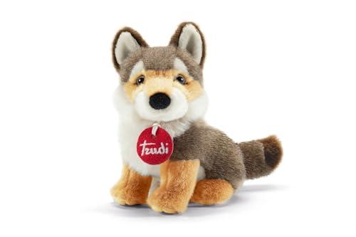 Trudi Trudino Lupo Stelvio - Parco dello Stelvio Lupo Peluche piccolo regalo Natale e Halloween | 9x16x17cm taglia XS | Trudini Classic | modello 52239