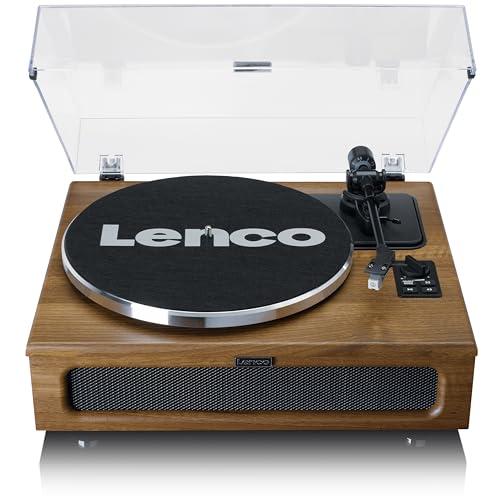 Lenco Giradischi LS-410 - Giradischi Bluetooth - altoparlante integrato 40 Watt RMS - trasmissione a cinghia - preamplificatore - RCA Out e AUX-in - legno LS-410WA marrone
