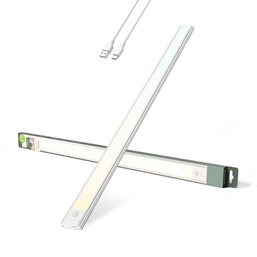 Brendz LED Sottopensile Cucina, Luce Ricaricabile, 60cm, USB-C, 4400mAh, 3 Temperature di Colore, Dimmerabili, Magnetica, Luci LED Cucina Sottopensile Senza Fili, Puyo Argento