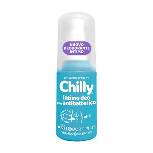 Chilly, Deodorante Intimo con Antibatterico, Azione Protettiva Contro i Cattivi Odori, Fragranza Floreale, Dona Freschezza e Igiene Intima, pH 5, Ideale per Uso Quotidiano, 50 ml