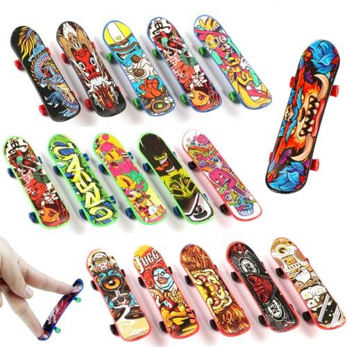 JEYORZY 16 Pezzi Mini Skateboard da Dito per Bambini, Skateboard Finger, Mini Skate Board Professionale per Dita, per Giocare o Come Decorazione (Modelli Casuali)