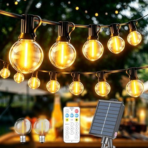20M Catena Luminosa Esterno Giardino Solare, Luci Solari da Giardino LED Lampadine Luminosa Luce da esterno Giardino Impermeabile IP44 Luci Esterno, Adatta per Festival, Matrimoni, Feste Giardini