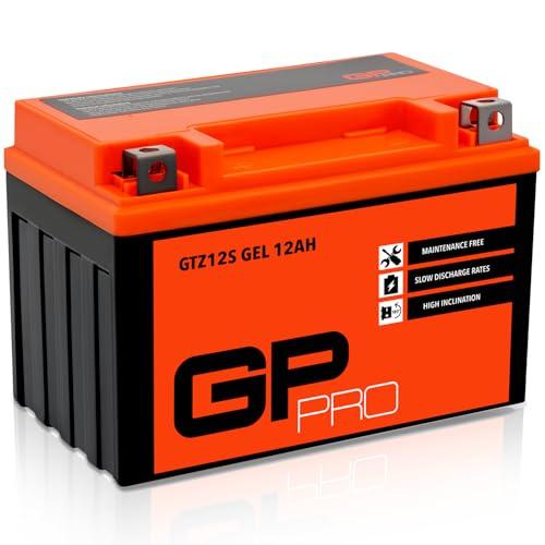 GP-PRO GTZ12S 12V 12Ah GEL Batteria di avviamento (compatibile con YTZ12S / YTZ14S) (Esente da manutenzione/Sigillato) Moto Accumulatore per es. Honda